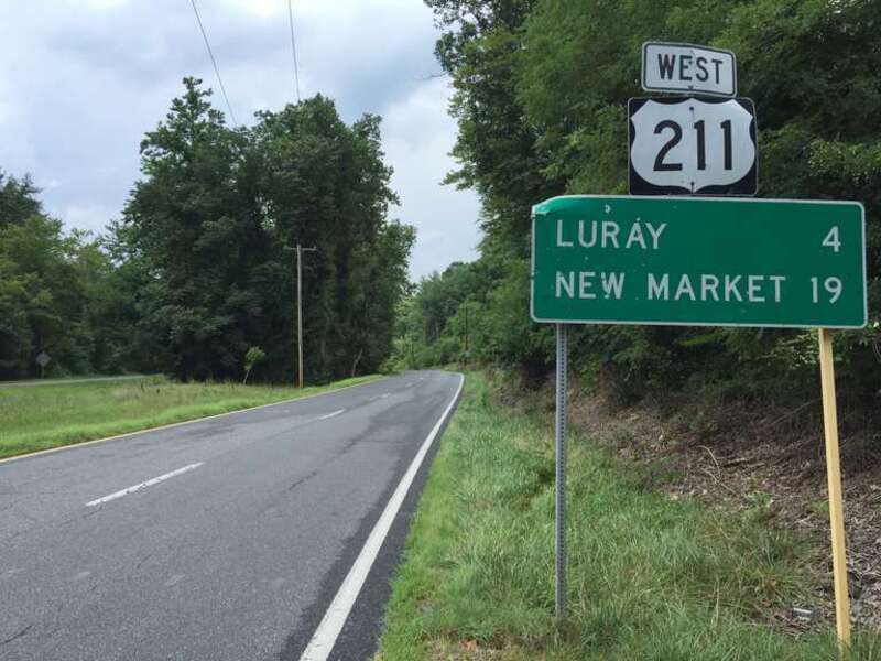 View west along U.S. Route 211 (Lee Highway) at Shenandoah National Park Headquarters in Page County, Virginia