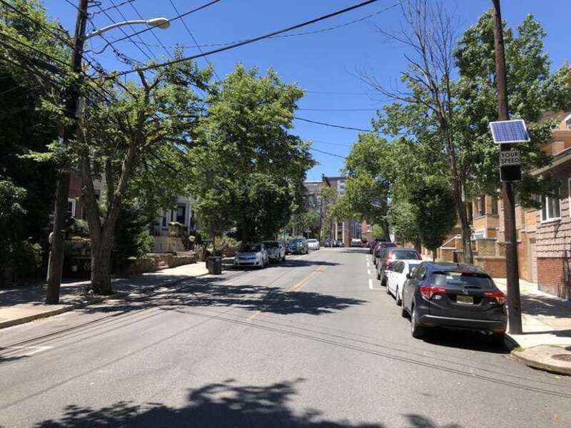 View south along Hudson County Route 505 (Highwood Terrace) at Nesbit Street in Weehawken Township, Hudson County, New Jersey