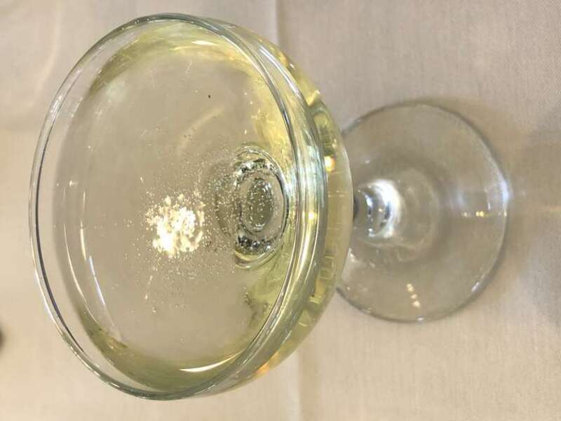 A glass of champagne at the Saratoga Country Club in Saratoga, Santa Clara County, California