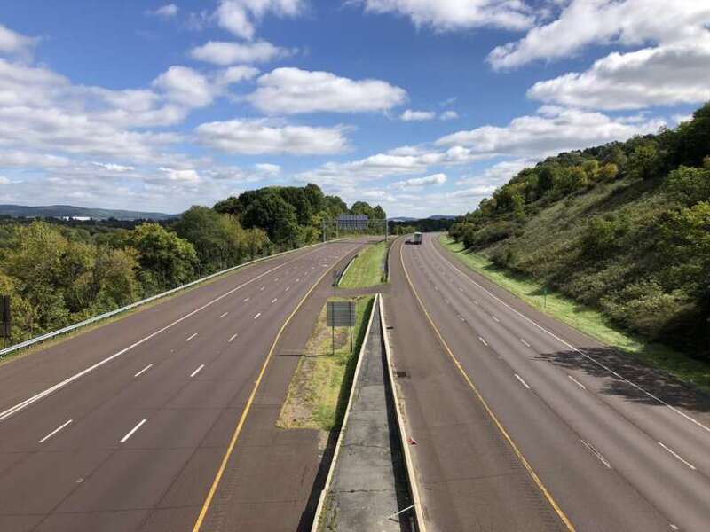 View east along Interstate 78 from the overpass for Cedarville Road in Easton, Northampton County, Pennsylvania