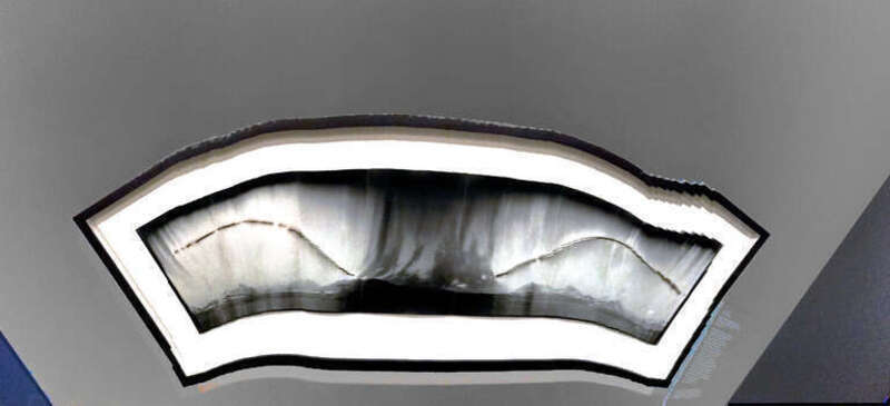 Derivative sabotaged panorama of an original panorama of the sun transiting the sky over a thirty-one hour period in Alaska. 
Original photograph (in the collection of the Chrysler Museum) by Chris McCaw, 2015. He and his team set up a Cirkut