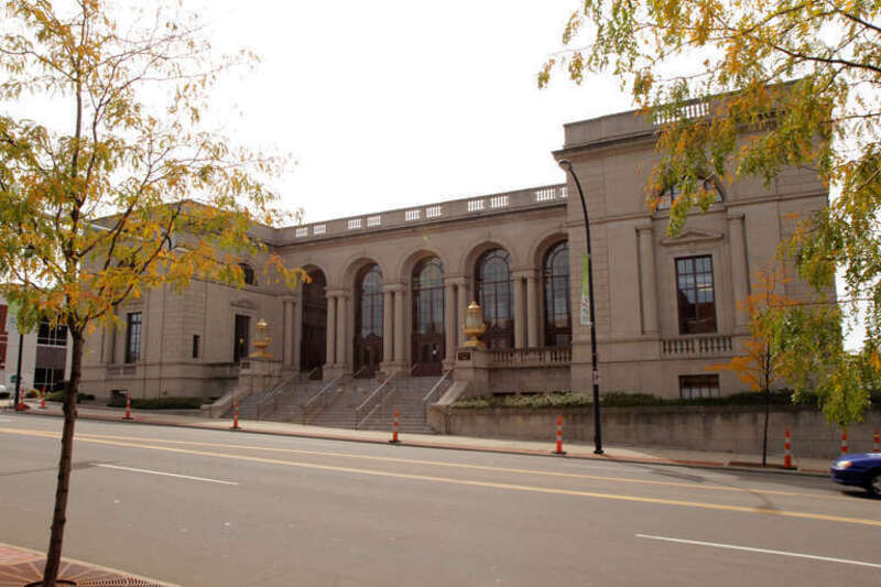 Akron Post Office and Federal Building, 168 East Market Street, Akron, Summit County, Ohio - view south showing north face.