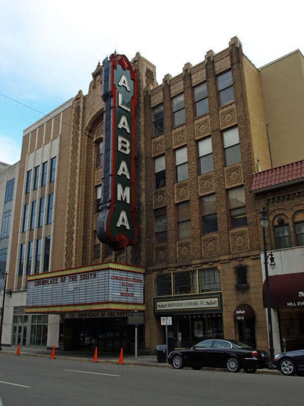 The Alabama Theatre in Birmingham, Alabama, listed on the National Register of Historic Places.