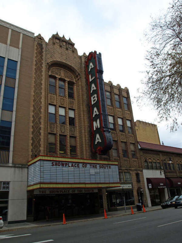 The Alabama Theatre in Birmingham, Alabama, listed on the National Register of Historic Places.