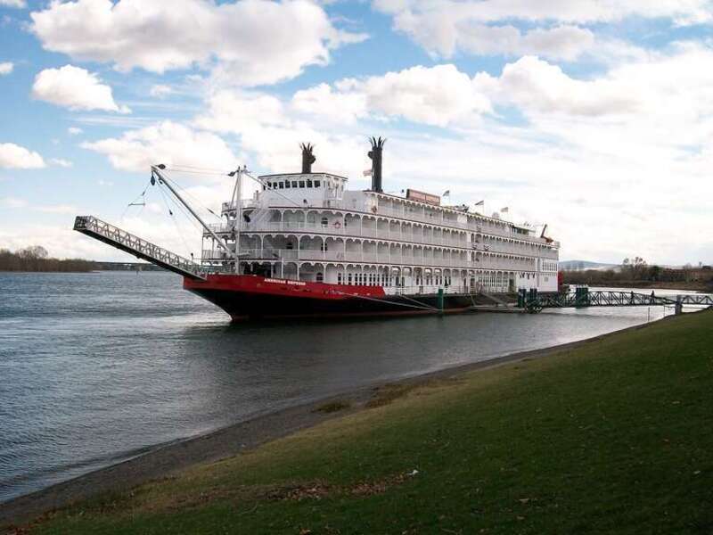 American Empress, formerly known as the Empress of the North, docked at Howard Amon Park in Richland (bow view).