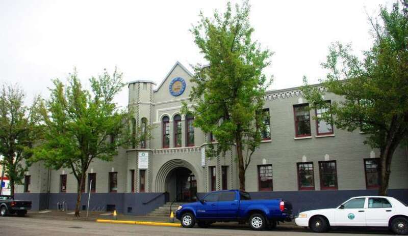 Armory Building in Albany, Oregon, USA.