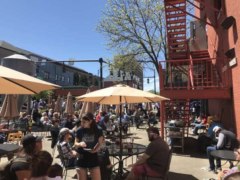 Beto O'Rourke campaign stop at Natty Greene's in Greensboro, North Carolina on April 15, 2019.
