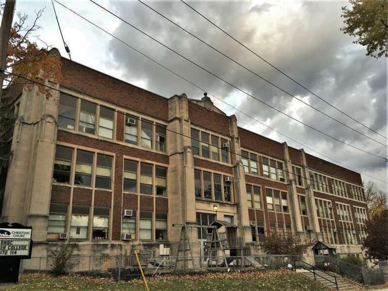 Bloomington High School  East side of building.  Facility has been converted into a multipurpose business and office space