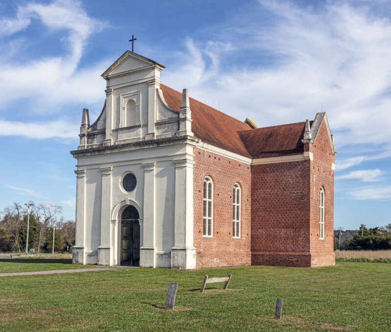 The reconstructed 1667 brick chapel at St. Mary's City, Maryland, USA