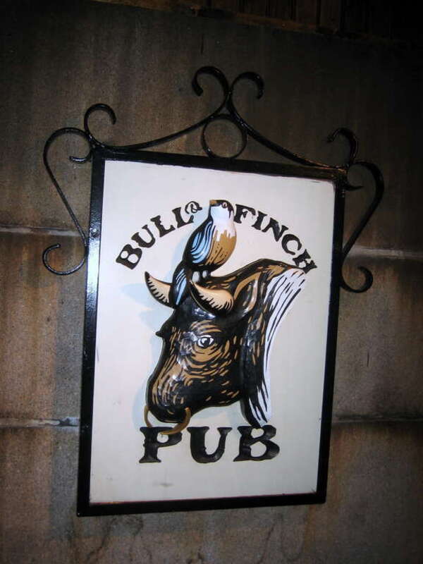 Remaining sign of Bull &amp;amp; Finch Pub, now called Cheers Beacon Hill