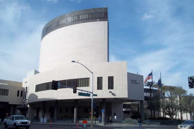 Photo of the southeast face of the current Las Vegas City Hall, Nevada.