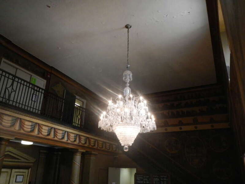 Looking south at chandelier of the arsenal.