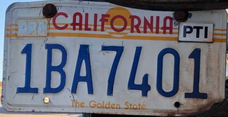 California Golden State Trailer license plate