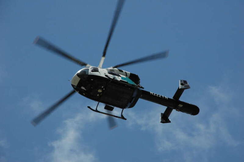 A Calstar MD Explorer on close flyby.