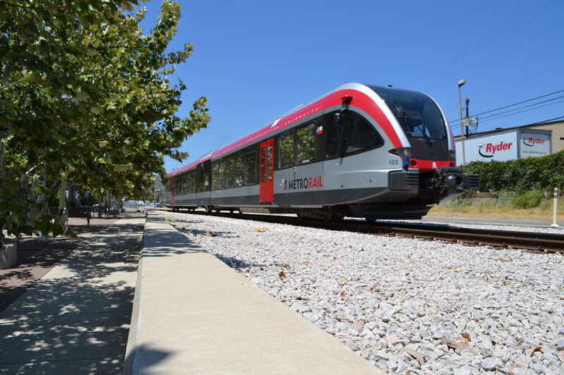 Cap Metro train in East Austin