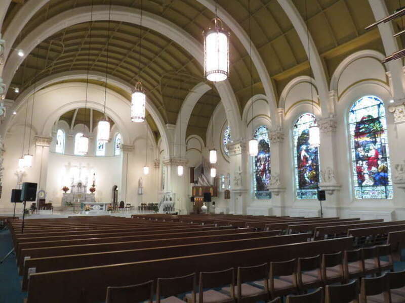 Interior of the Cathedral of Our Lady of Lourdes in Spokane, Washington in 2018