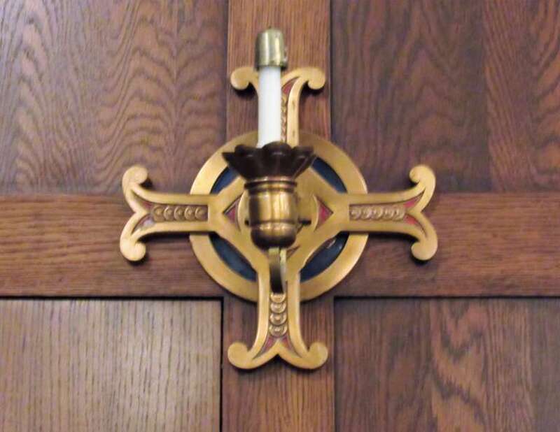 One of the consecration crosses in the Cathedral of the Madeleine in Salt Lake City, Utah.