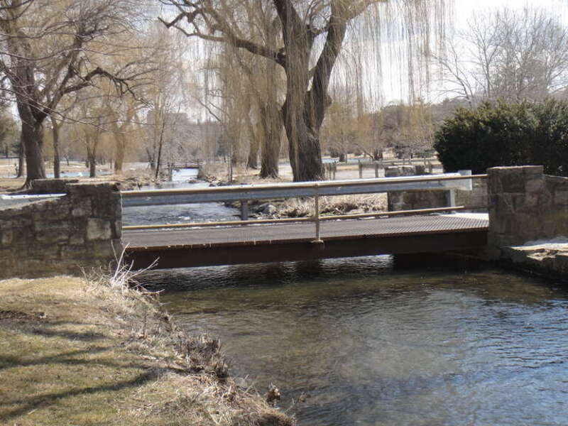 Cedar Creek at the Cedar Creek Park flowing into Lake Muhlenberg.