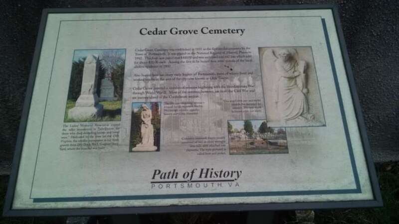 Cedar Grove Cemetery, 301 Fort Ln. Portsmouth