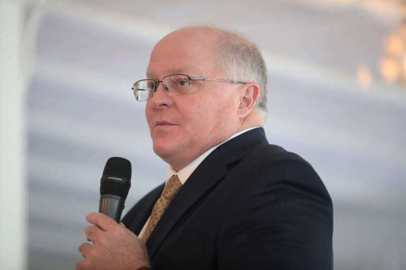 Chris Udall speaking with attendees at a water symposium at the El Chorro Lodge in Paradise Valley, Arizona.

Please attribute to Gage Skidmore if used elsewhere.