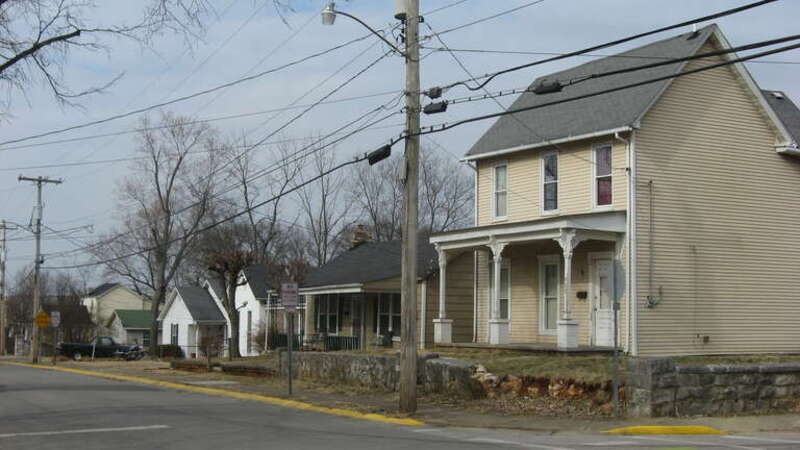 Houses on the eastern side of Church Street north of the Barry Street intersection in Bowling Green, Kentucky, United States.  This neighborhood is part of the St. Joseph's District, a historic district that is listed on the National Register of