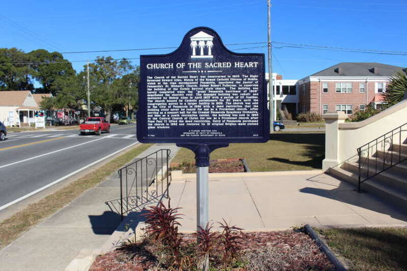 Church of the Sacred Heart historical marker, Pensacola, Escambia County, Florida