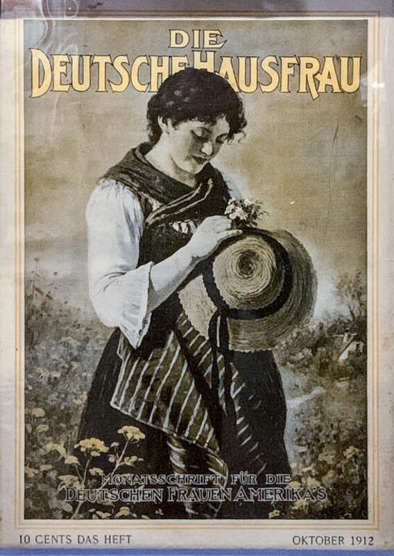 Die Deutsche Hausfrau, October 1912 cover. A German-language magazine for German-speaking American housewives. Wisconsin historical museum.