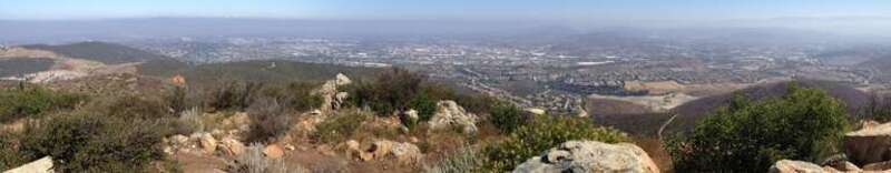 Looking north from Double Peak Park in San Marcos, California. Taken on 24 June 2016.