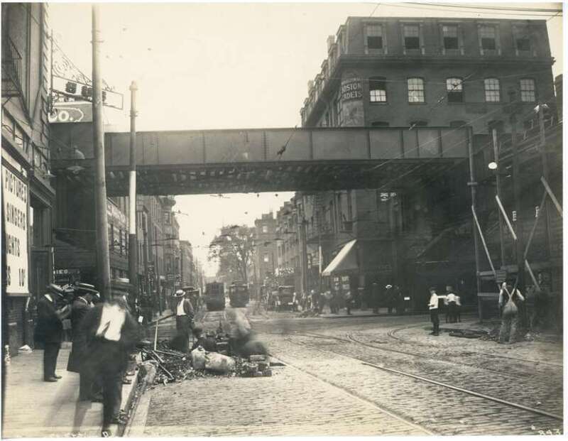 Dover Street station under construction around 1900