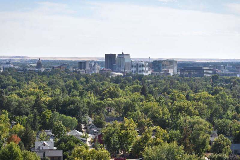 A view of downtown Boise, Idaho, from Camel's Back Park.