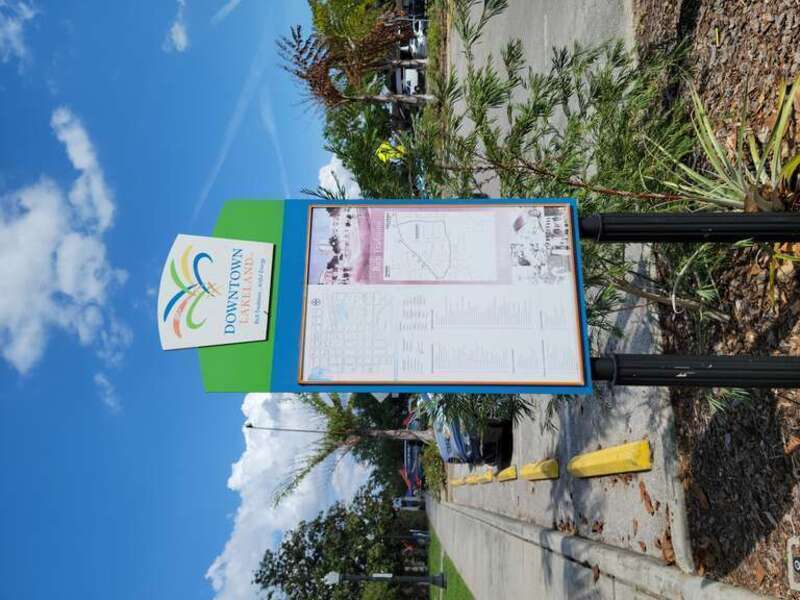 Downtown Lakeland, Florida signage with a map