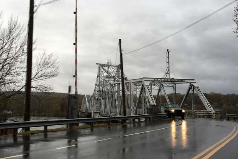 The East Haddam Bridge over the Connecticut River, in East Haddam, Connecticut