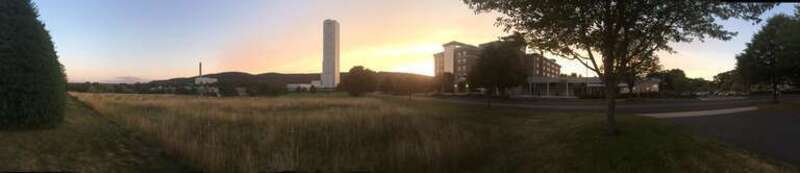 The Otis elevator test tower is the tallest in North America. It is located near Bristol, CT.