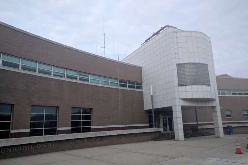 Looking northeast at Elizabeth Police headquarters on a cloudy afternoon