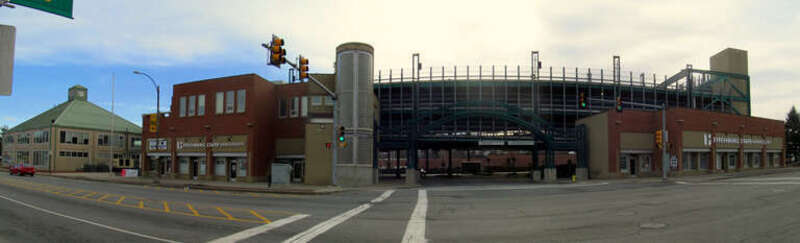 Panorama of Fitchburg Intermodal Transportation Center in November 2015