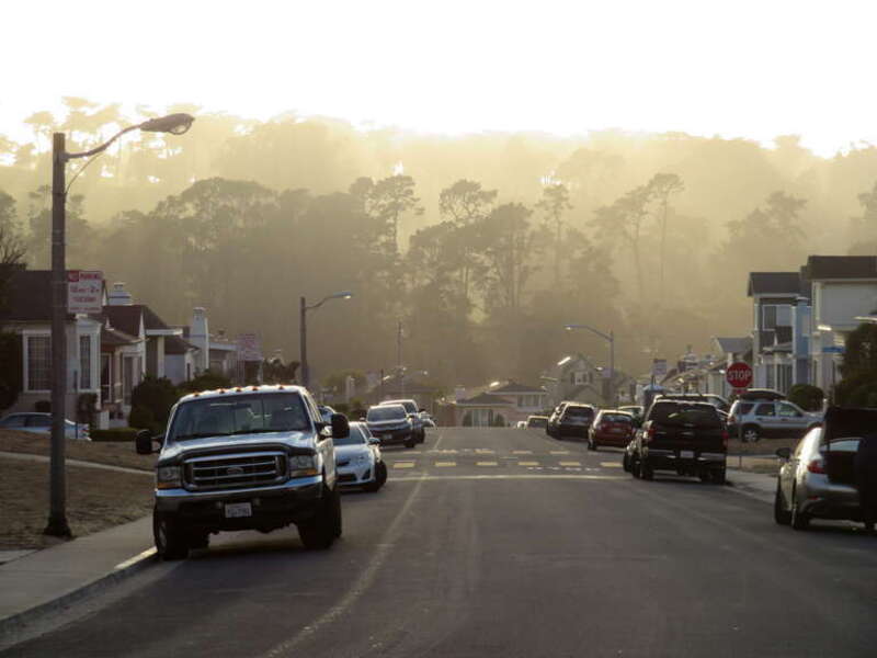 Fog over a residential neighborhood in Daly City in September 2018