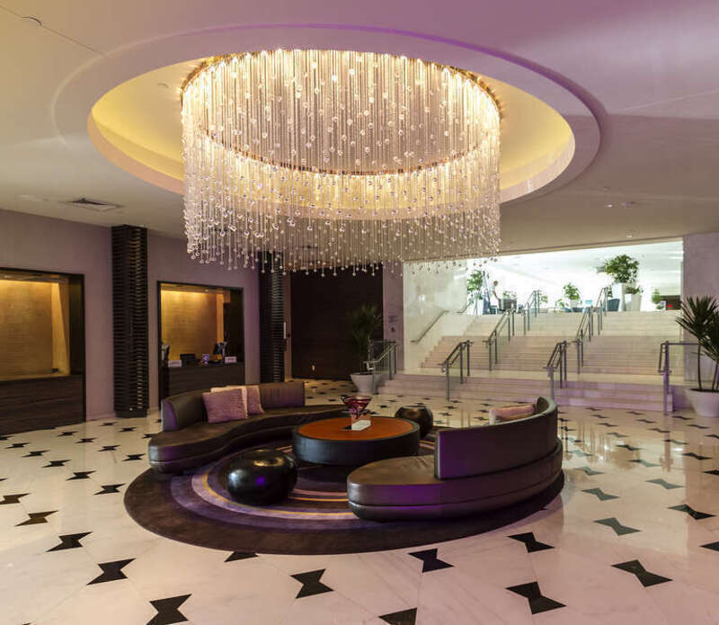 Fontainebleau Hotel, a side lobby of the Fontainebleau Hotel, Miami Beach, Florida, USA