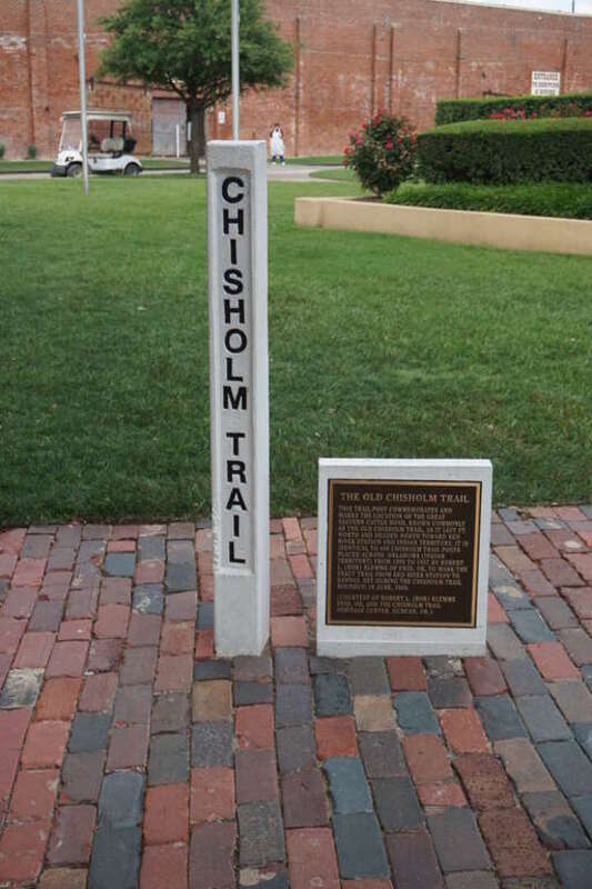 The Chisholm Trail post in the Fort Worth Stockyards in Fort Worth, Texas (United States).