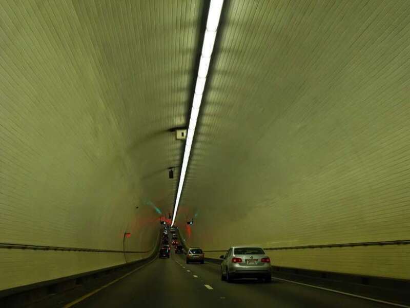 Interior of the George Wallace Tunnel in Mobile, Alabama.