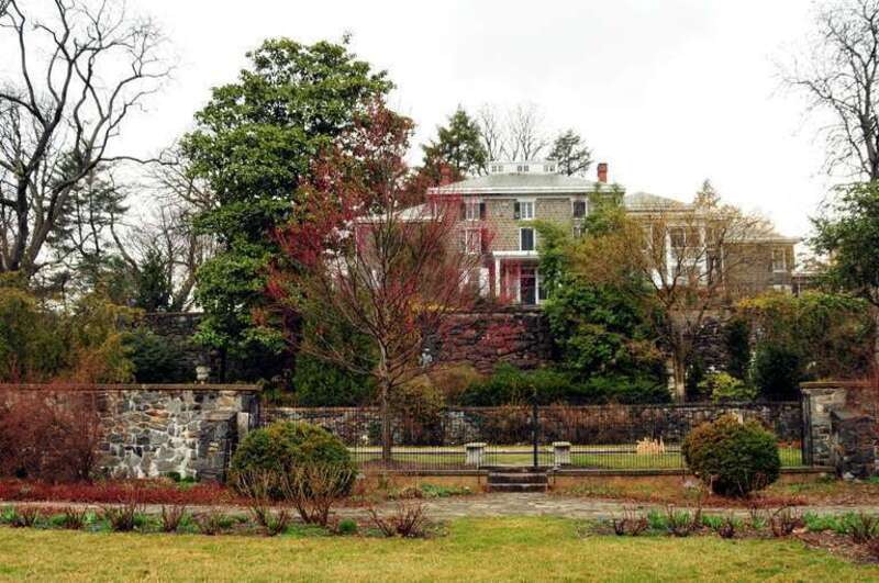 View of the Gibraltar gardens and mansion in Wilmington, Delaware