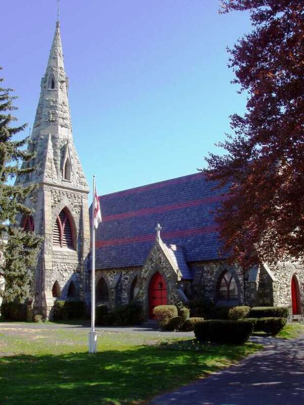 Grace Episcopal Church, Medford, Massachusetts, USA. Architect H. H. Richardson. General view of north facade.