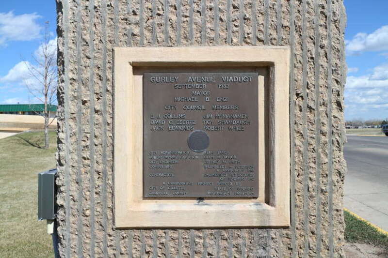 Gurley Avenue Viaduct plaque in Gillette, Wyoming.