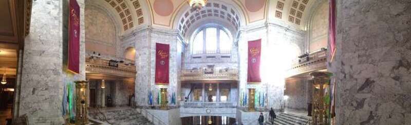 Governor-Elect Inslee requested to take his oath in the rotunda of the State Capitol to include a larger audience.