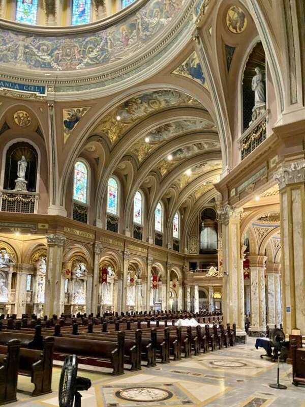 Built between 1921 and 1926, this Renaissance Revival-style Cathedral Basilica was designed by Emile Ulrich as a shrine paying homage to the Blessed Mother Mary.  The basilica replaced the previous St. Patrick’s Parish Church, a Gothic Revival-style