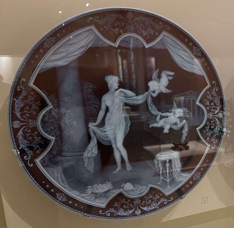 Intruders, cameo glass plaque by George and Thomas Woodall, Thomas Webb &amp;amp; Sons, ca. 1893. Displayed at the Chrysler Museum of Art.