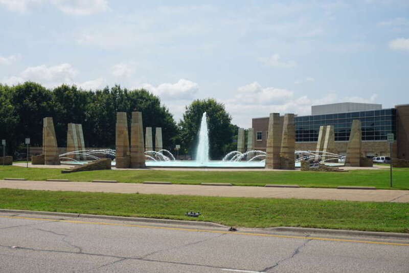 The Millennium Park fountain in Irving, Texas (United States).