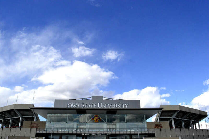 The new south end zone at Iowa State University's Jack Trice Stadium in Ames, Iowa on March 16, 2016.

Mandatory credit to Alex Hanson if used elsewhere.