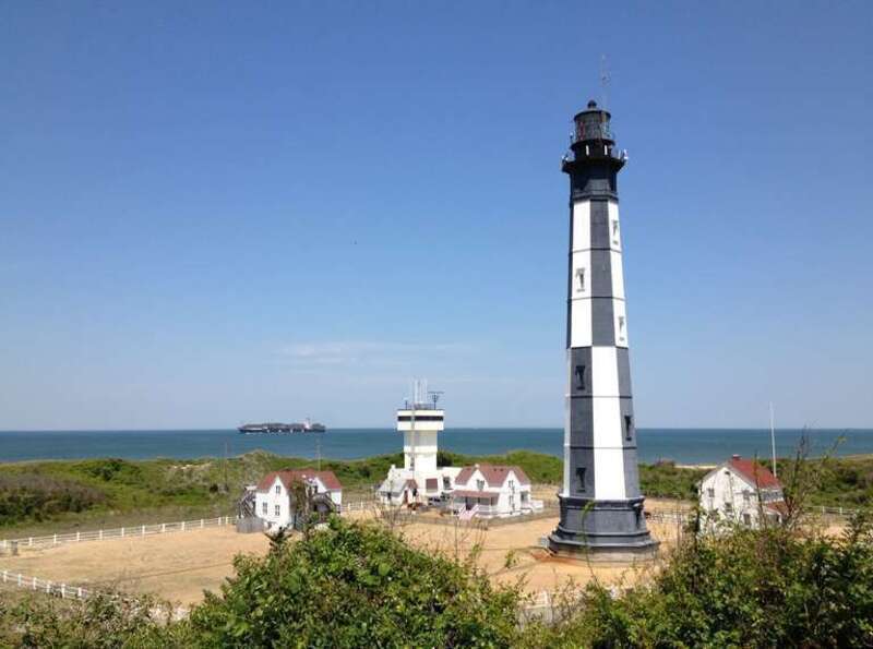 Two lighthouses stand in Cape Henry Memorial Park. This one was built in 1881 to replace the 18th century original (which still
stands.