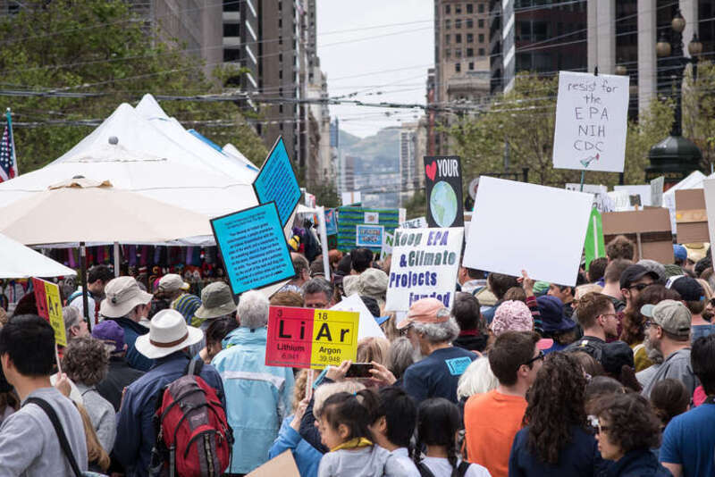 500px provided description: March for Science just about to kick off. [#San Francisco ,#Crowd ,#Demonstration ,#Activism ,#Earth Day ,#March for Science]