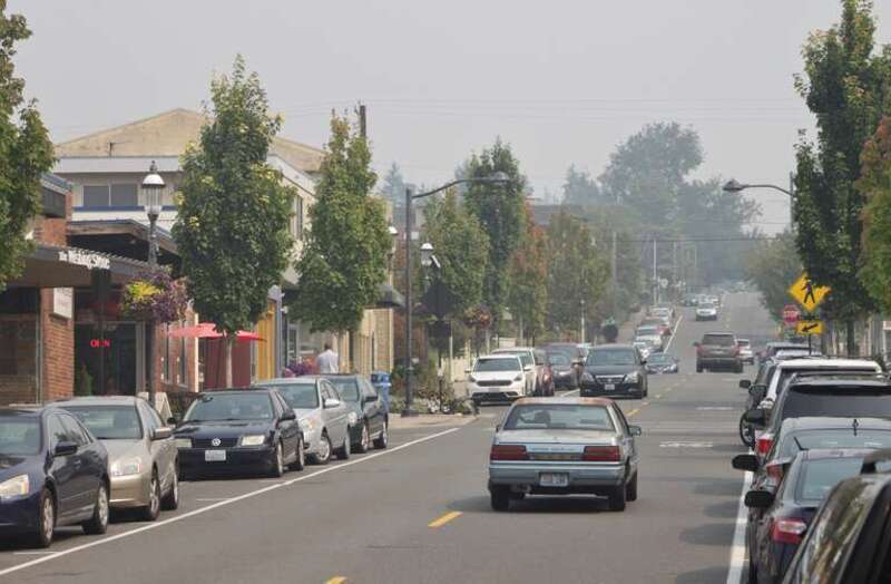 Looking eastbound on Main Street in Edmonds, Washington
